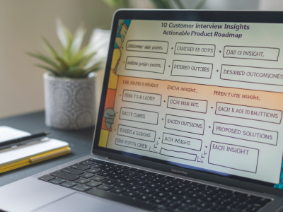 Wie übersetze ich zehn Kundeninterview‑Insights in eine umsetzbare Produkt‑Roadmap mit vorgefertigtem Template